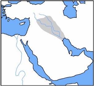 An outline map of southwest Asia.